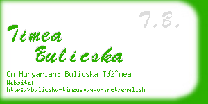 timea bulicska business card